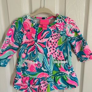 Lilly Pulitzer Baby Pink and Blue Floral Dress